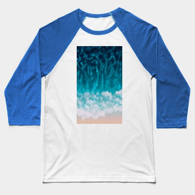 Sea Waves Baseball T-Shirt by Velvet